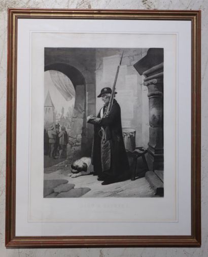 Black lithograph after Comte Calixte 
God...