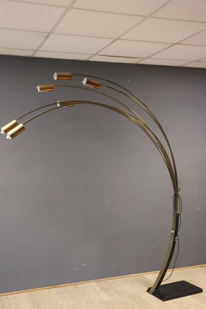 Six-light floor lamp made of chrome-plated...