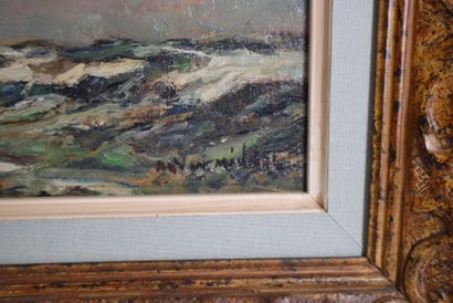 V... (?) - mid-20th century. Sailboat. Oil...