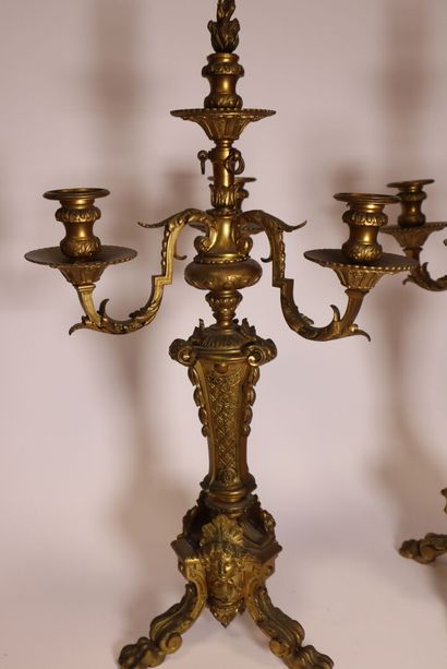 Paire de grands candélabres à 4 lumières...
