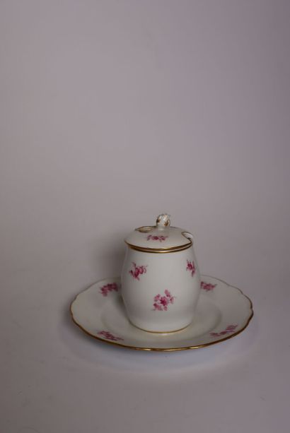 MEISSEN
Moutardier en porcelaine blanche...