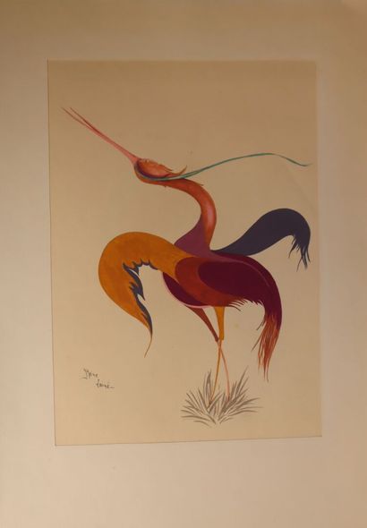 Reine LAINE (20th century) Fantastic Birds....