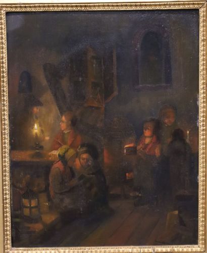 Ecole hollandaise du XIXème siècle
Scène...