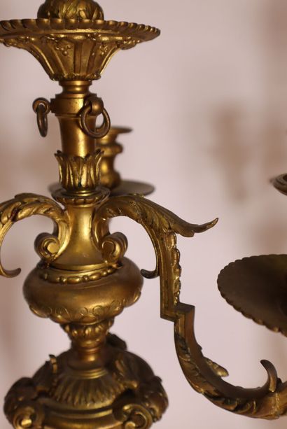 Paire de grands candélabres à 4 lumières...