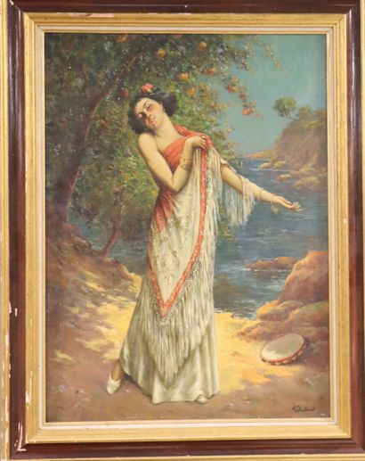 A. CHATAUD (XXème siècle)
Danseuse au tambourin
Toile....