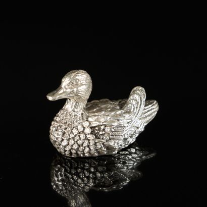 Canard en argent. Poinçon Minerve. Haut....