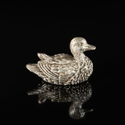 Canard en argent. Poinçon Minerve. Haut....