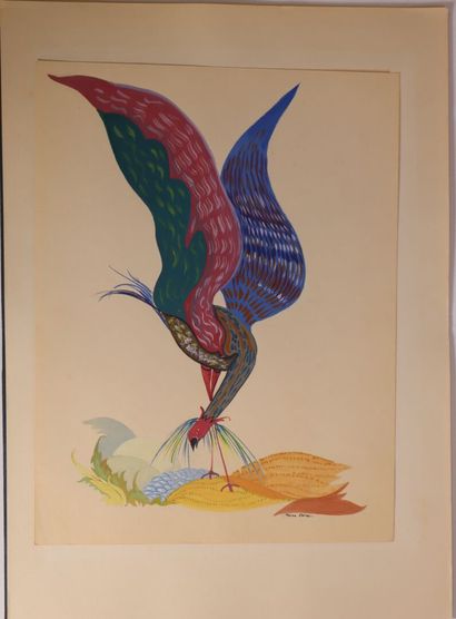 Reine LAINE (20th century) Fantastic Birds....