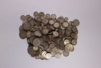 lot de pièces en argent diverses : 
20 FF...