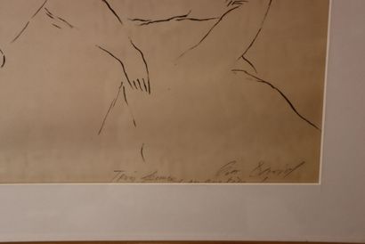 Print by EVA DAVID: Women in Hats. Lithographs....