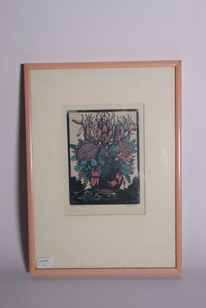 Print by EVA DAVID: Women in Hats. Lithographs....