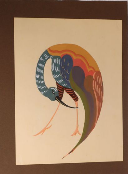 Reine LAINE (20th century) Fantastic Birds....