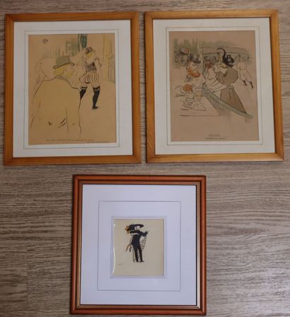 Two Toulouse-Lautrec reproductions and a...