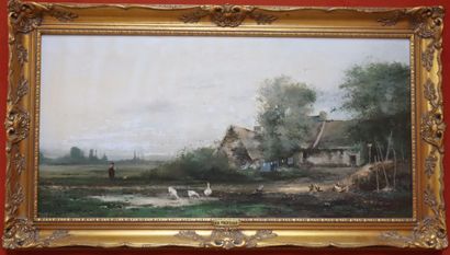 Jean Bernard Trotzier - 20th-Century School
Farmyard...