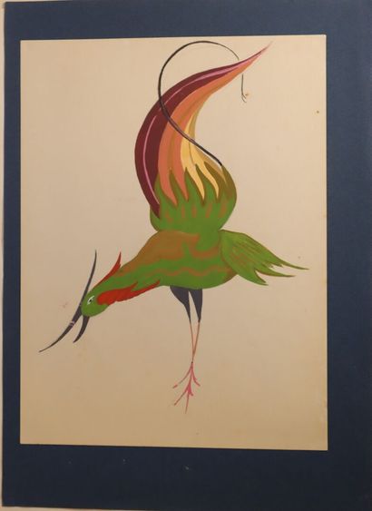 Reine LAINE (20th century) Fantastic Birds....