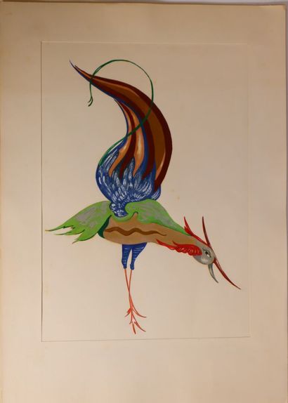 Reine LAINE (20th century) Fantastic Birds....