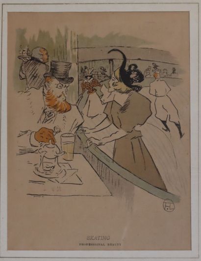 Two Toulouse-Lautrec reproductions and a...