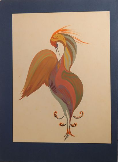 Reine LAINE (20th century) Fantastic Birds....
