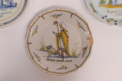 3 assiettes patronymiques XVIIIème siècle...