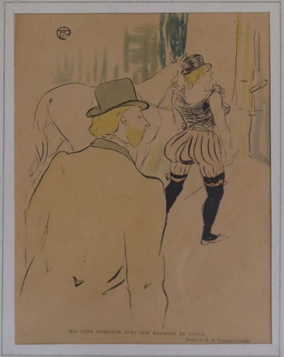 Two Toulouse-Lautrec reproductions and a...
