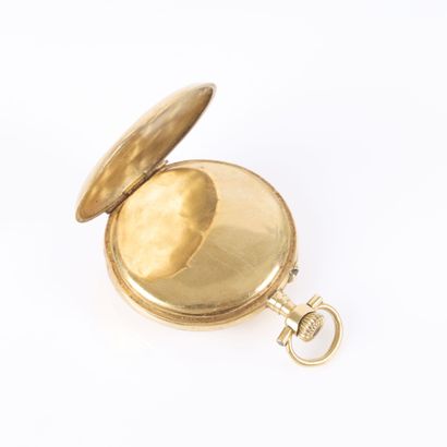 Gold pocket watch with a guilloché-decorated...