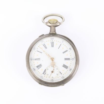 Two silver watches with floral designs. 
Total...