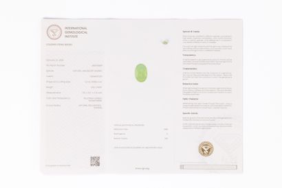 Grenat andradite demantoïde ovale sur papier...