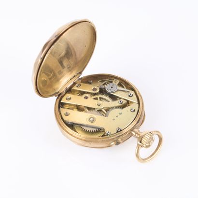 Engraved gold pocket watch; gold dust cover;...