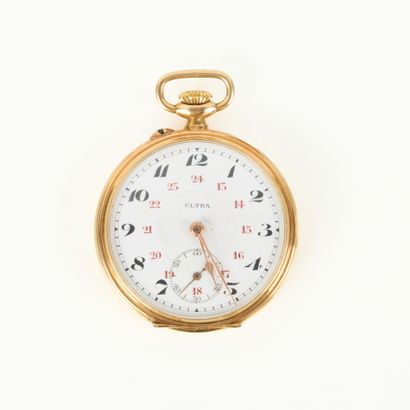 ULTRA. Gold pocket watch with gold dust cover....