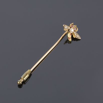 Gold brooch featuring an insect motif; the...