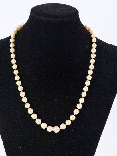 Necklace of tumbling cultured pearls (7 to...