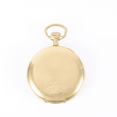 Engraved gold pocket watch marked 