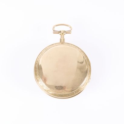 Gold pocket watch, unsigned cock-type movement,...