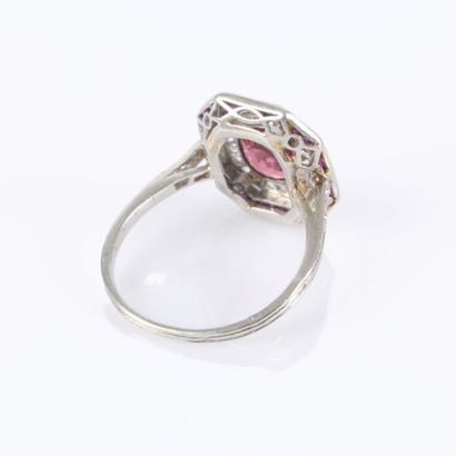 Platinum ring set in a bezel with a 1.24...