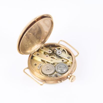 Gold watch bracelet; the dust cover is also...