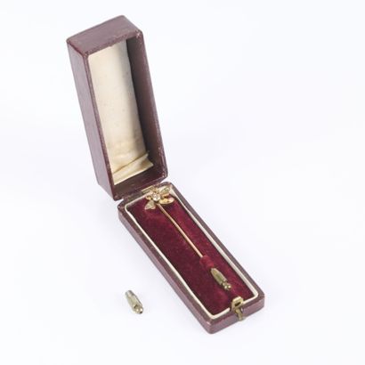 Gold brooch featuring an insect motif; the...