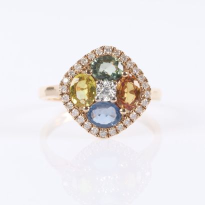 Rose gold cocktail ring set with a brilliant-cut...