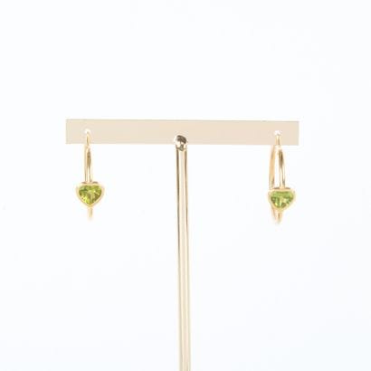 Pair of gold hoop earrings, each set with...