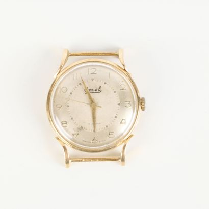 Gold men's wristwatch, mechanical movement...