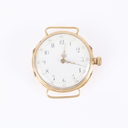Gold watch bracelet; the dust cover is also...