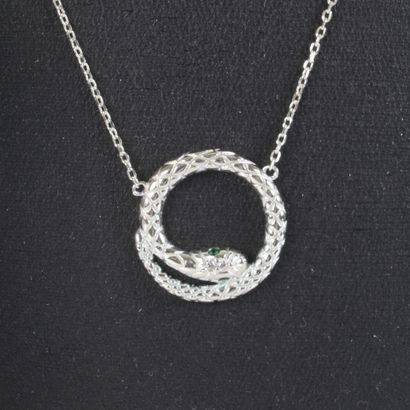 Collier serpent et paire de pendants d'oreilles...