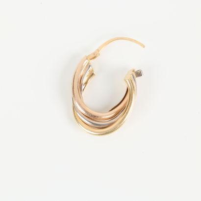 Créole torsadée en or. 1,23 g. 18 K