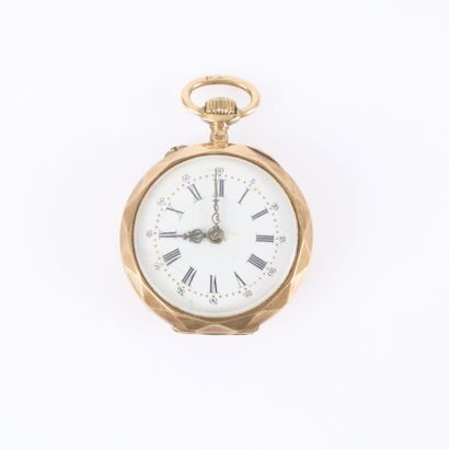 Engraved gold pocket watch; gold dust cover;...