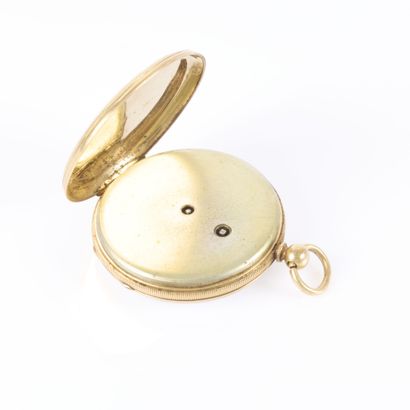 Gold pocket watch engraved with a cartouche...