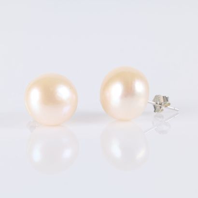 Paire de boutons d'oreilles en argent, chacun...