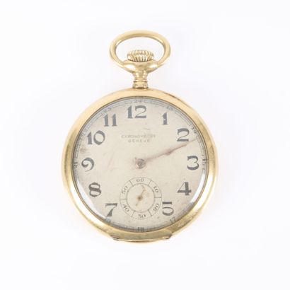Engraved gold pocket watch marked 