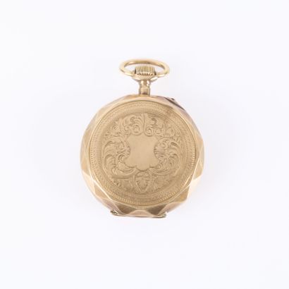 Engraved gold pocket watch; gold dust cover;...
