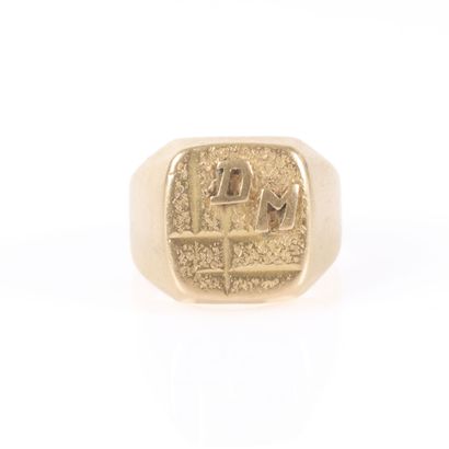 Gold signet ring marked 