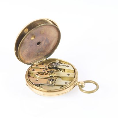 Montre de poche en or guilloché et gravé...