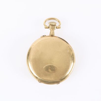 Gold pocket watch with a guilloché-decorated...
